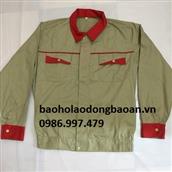 BẢO HỘ LAO ĐỘNG BẢO AN Áo công nhân ghi pha đỏ BA 03 BA03