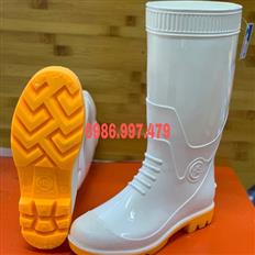 Ủng  cao su trắng đế vàng