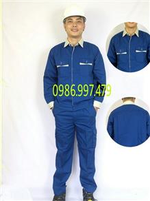 Quần áo bảo hộ phối xanh ghi BA214