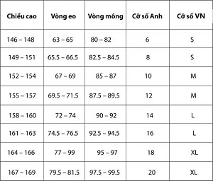 Tham khảo bảng size quần nữ chính xác nhất cho chị em