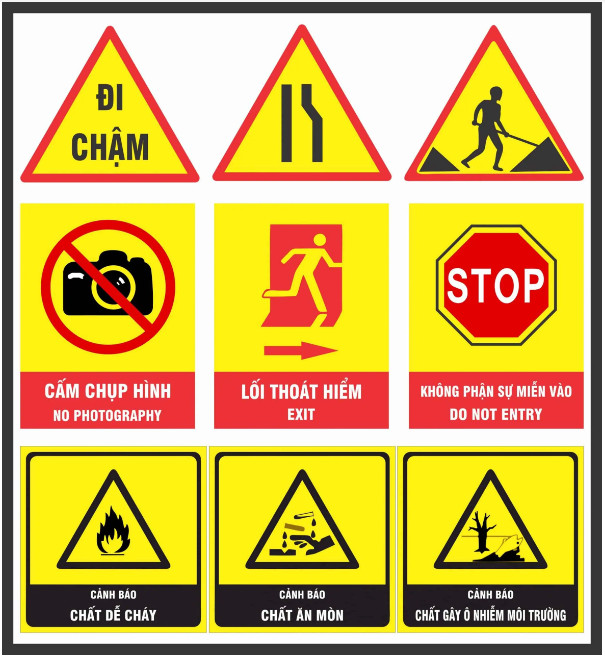 Biển cảnh báo an toàn trong sản xuất